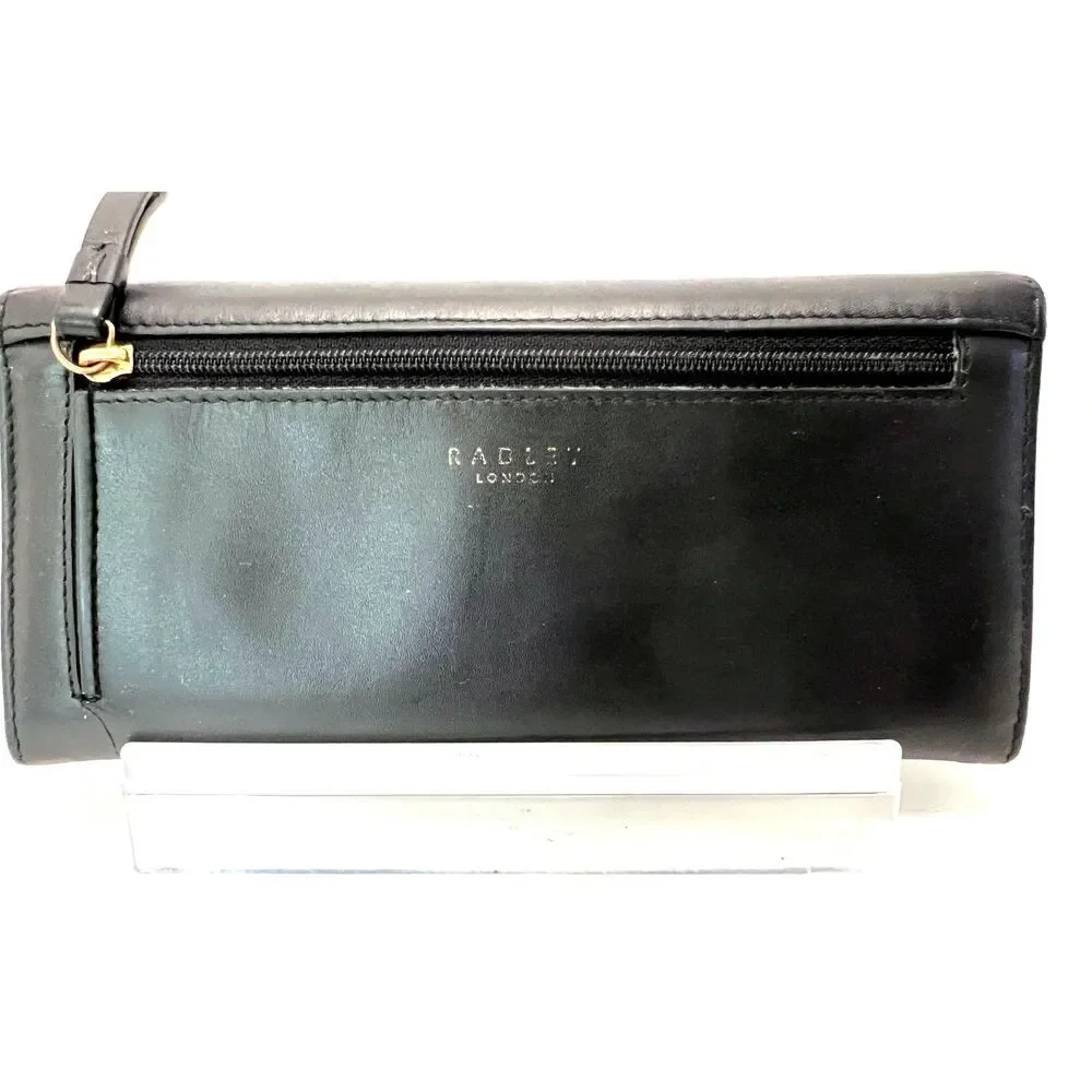 Radley London Heritage Lane black leather flapover wallet